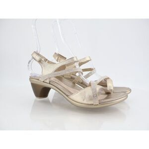 Naot Innovate Sandal Women Size 41 EU 10 US Gold Leather Block Heel Rhinestones
